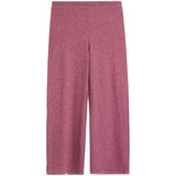 A pair of women's heathered dusty rose wide-leg pants shown flat against a solid white background.