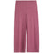 A pair of women's heathered dusty rose wide-leg pants shown flat against a solid white background.