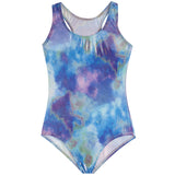 1pc Blue Tye Dye Lame Swimsuit