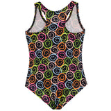 1pc Neon Smiley Swimsuit