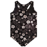 1pc Silver Flowers Lame Swimsuit