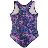 1pc Neon Purple Sign Swimsuit