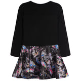 Neon Star Top Pink & Blue Swirl Bottom Dress - Denny's