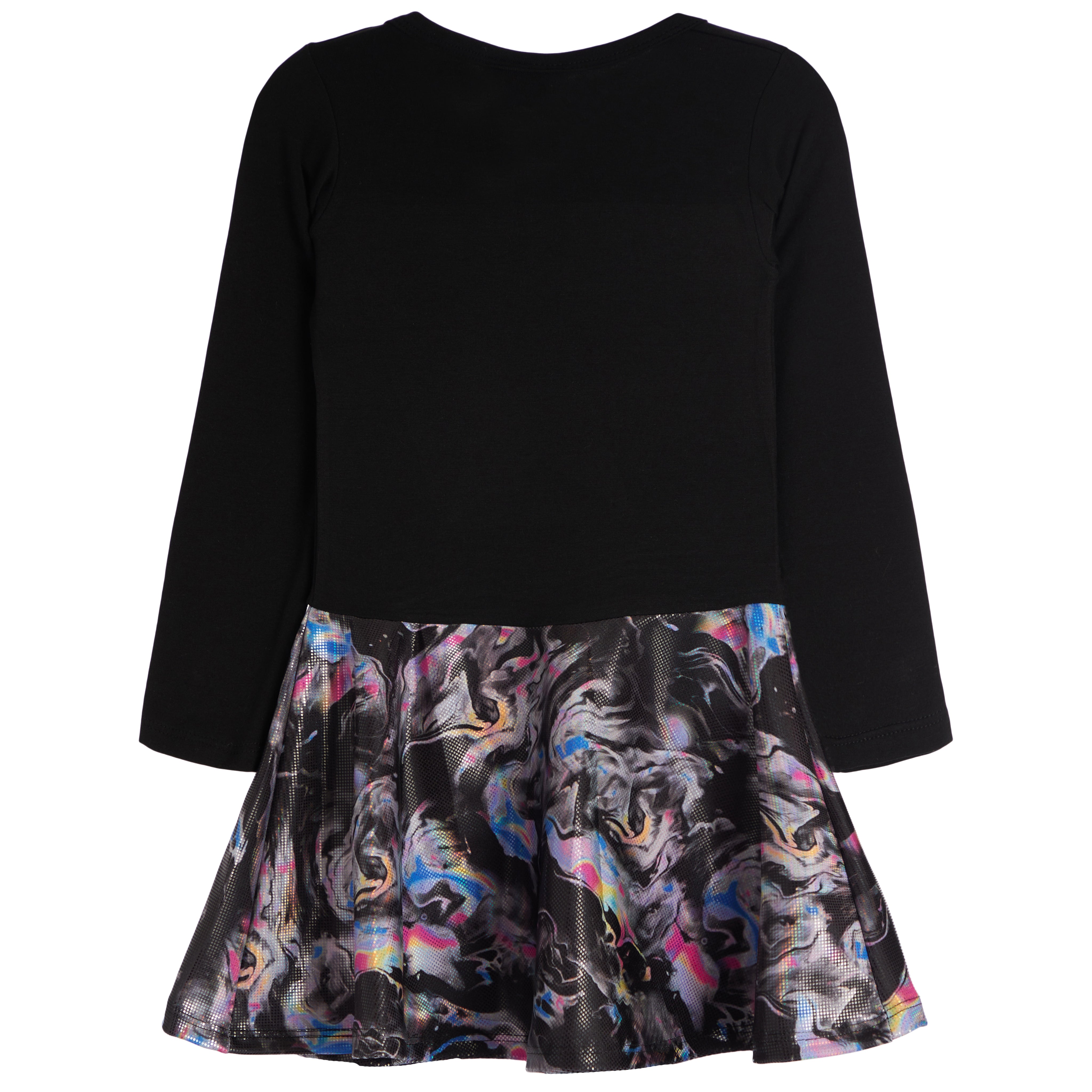 Neon Star Top Pink & Blue Swirl Bottom Dress - Denny's