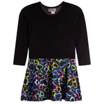 Long Sleeve Dress With Heart Splatter Bottom - Denny's