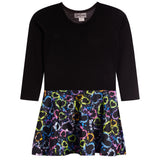 Long Sleeve Dress With Heart Splatter Bottom - Denny's