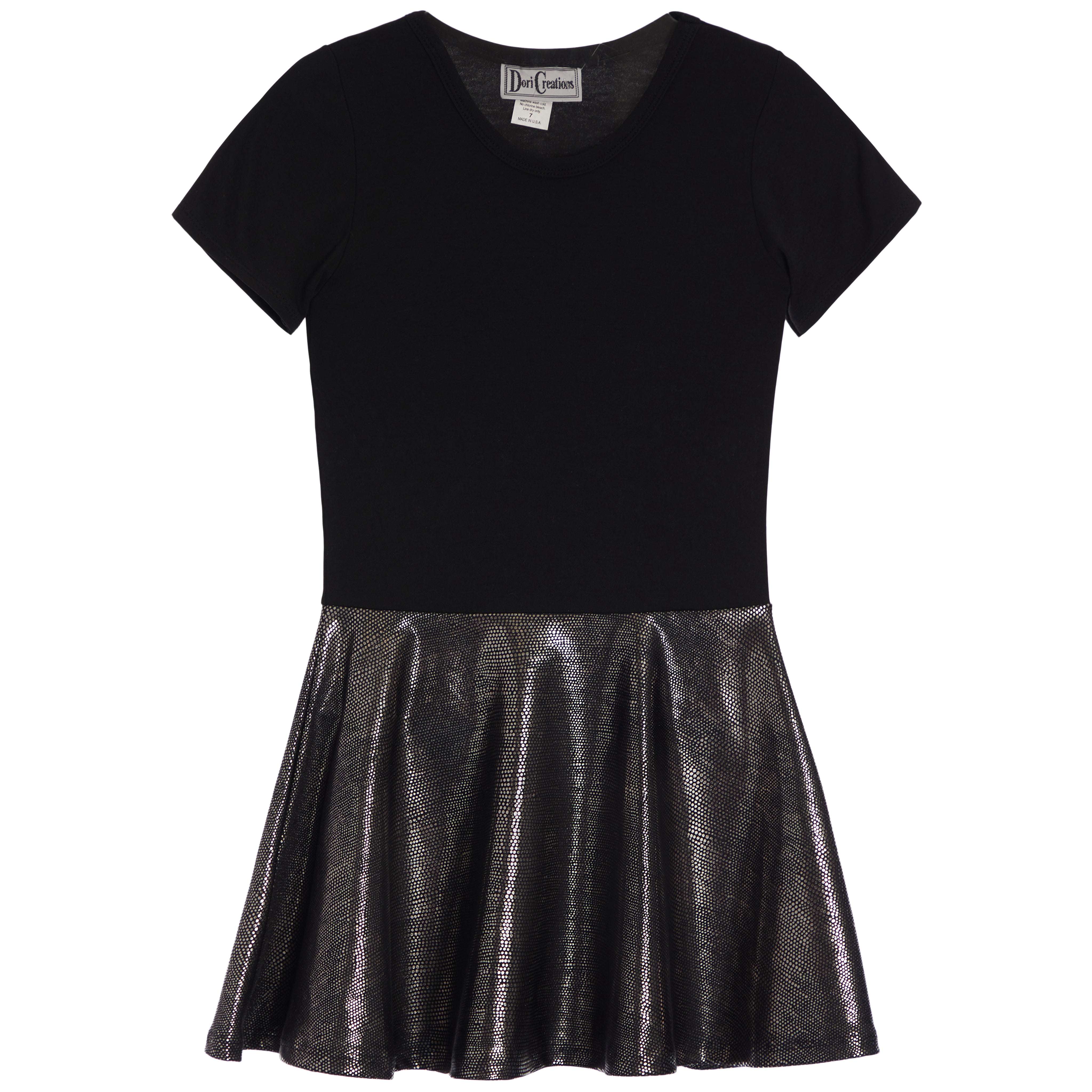 Short Sleeve Dress With Silver Dot Bottom - Denny's