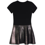 Short Sleeve Dress With Silver Dot Bottom - Denny's