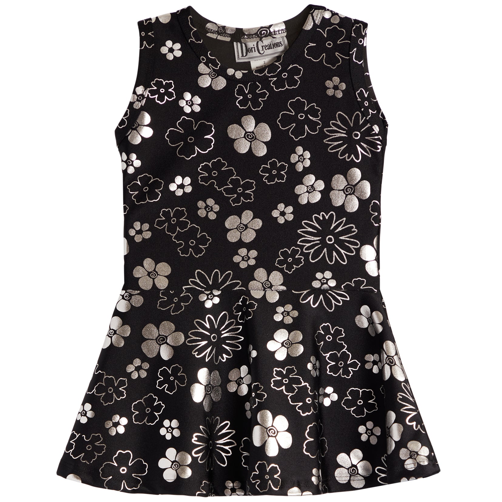 Silver Flower Tank Dress - Denny's