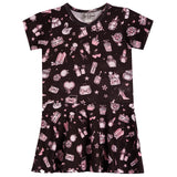 Make up Short Sleeve Dress