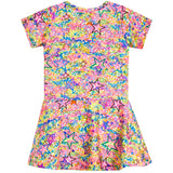 Neon All Over Stars Short Sleeve Dress