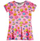 Short Sleeve Tie Dye Smiley Dress - Denny's