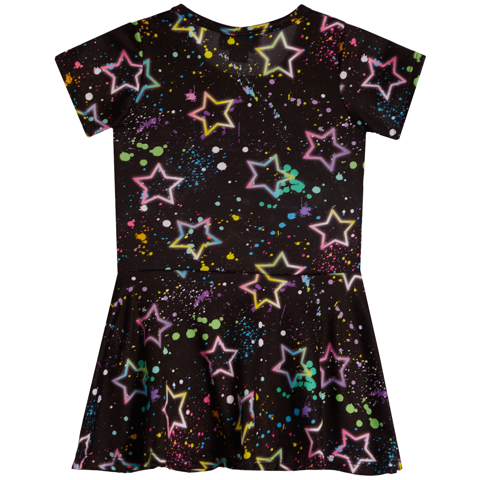 Short Sleeve Allover Star Splatter Dress - Denny's
