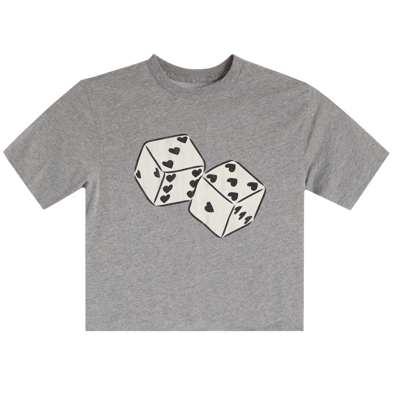 Short Sleeve Tee With Black And White Heart Dice - Denny's