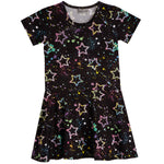 Short Sleeve Splatter Star Dress - Denny's