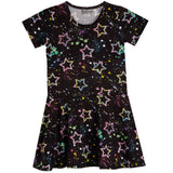 Short Sleeve Splatter Star Dress - Denny's