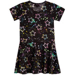 Short Sleeve Splatter Star Dress - Denny's