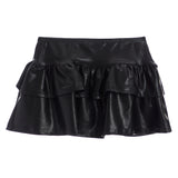Tiered Ruffle Lame Skirt - Denny's