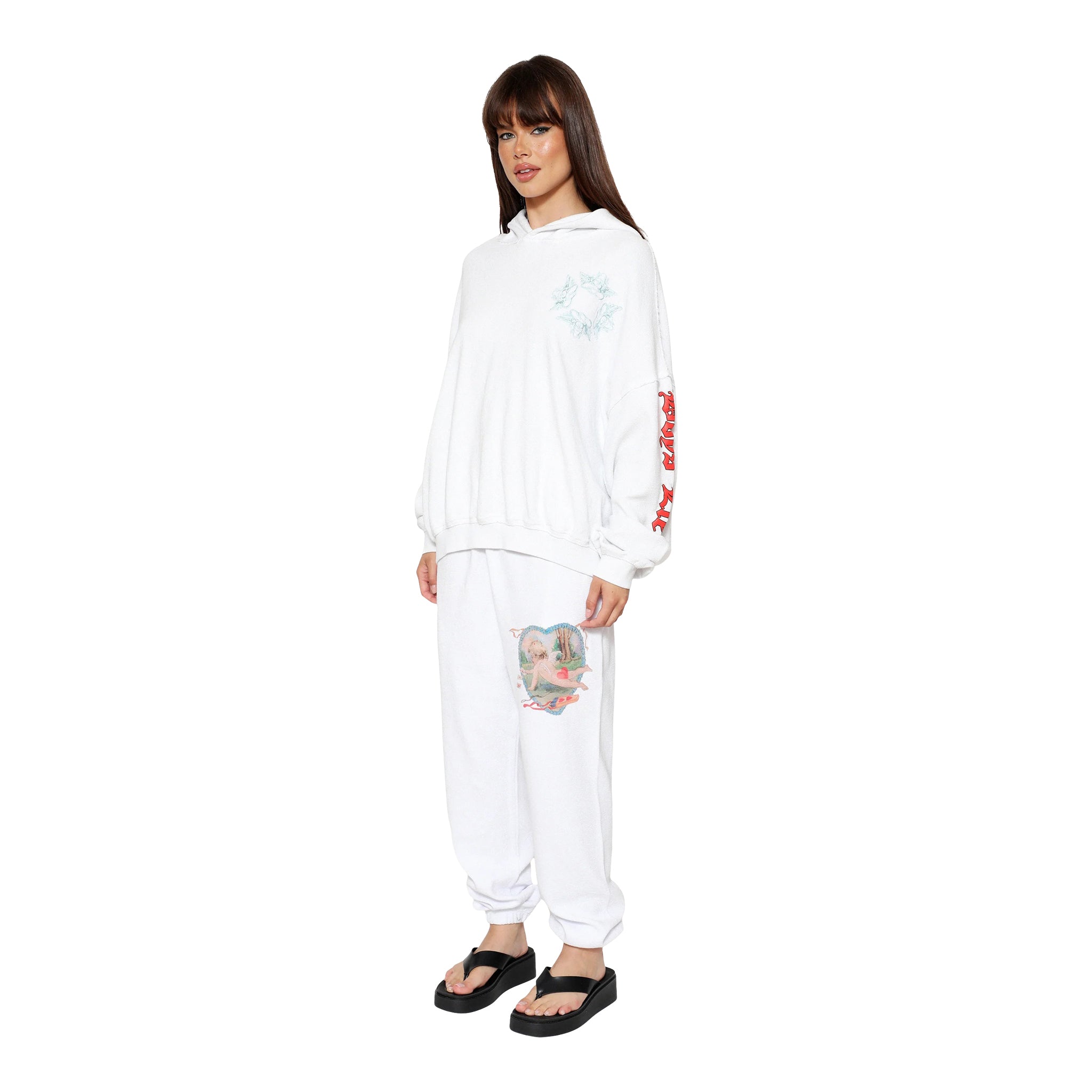 White Straight Flush Hoodie - Denny's