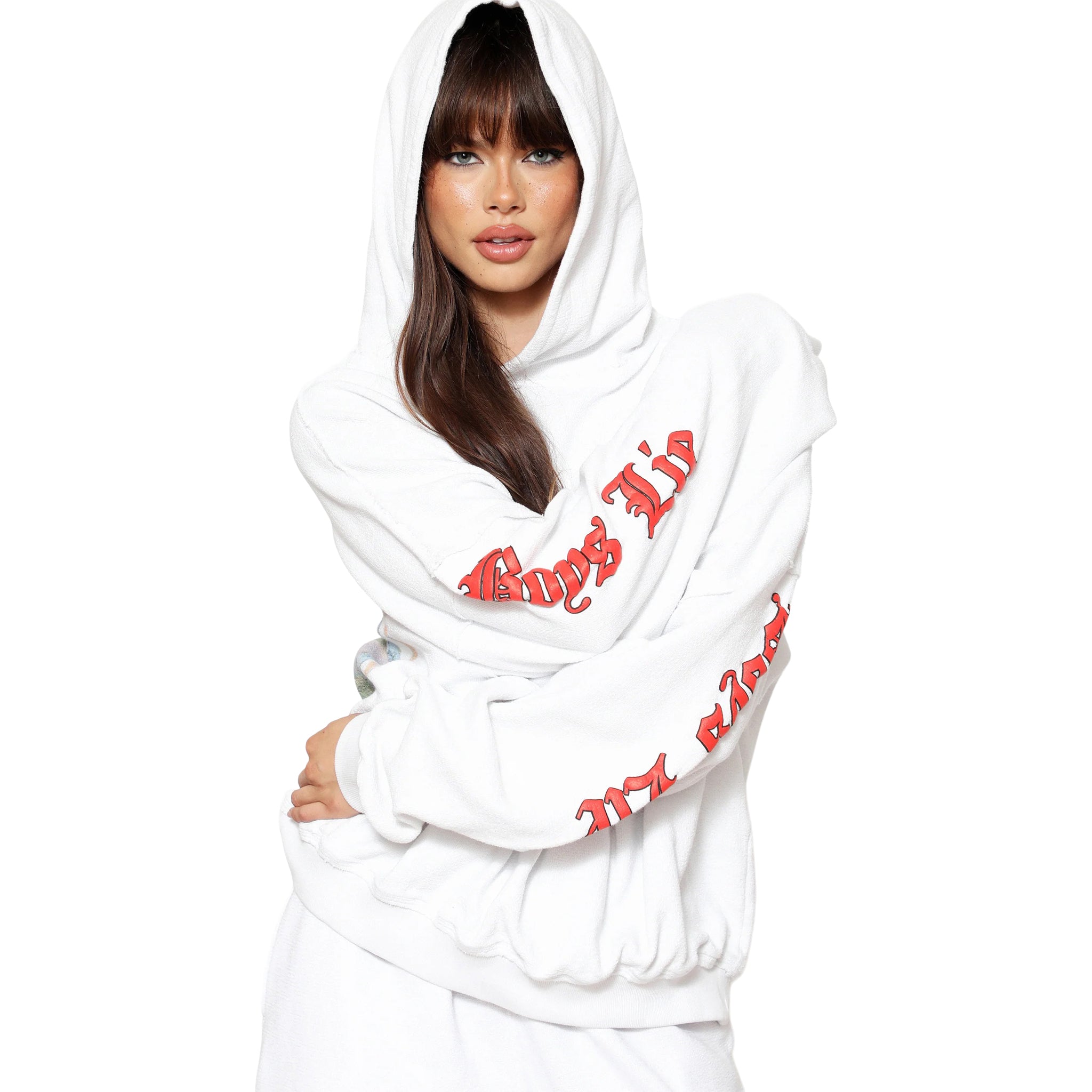 White Straight Flush Hoodie - Denny's