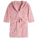 Girls Hooded Tie Belt Fleece Robe - Denny's