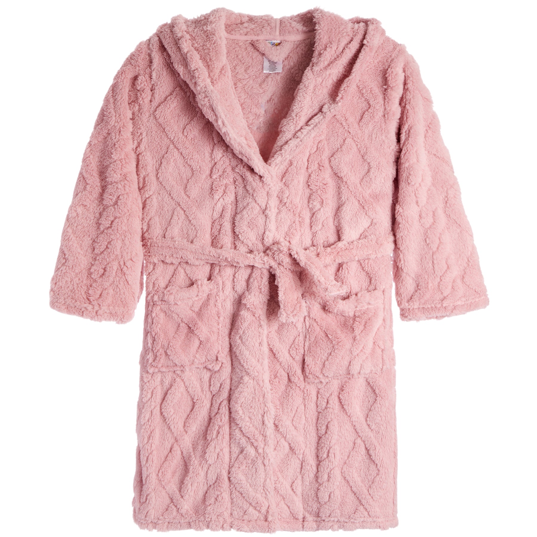 Girls Hooded Tie Belt Fleece Robe - Denny's