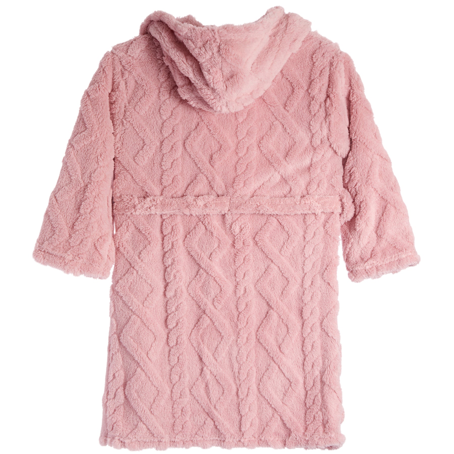 Girls Hooded Tie Belt Fleece Robe - Denny's