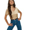 June Satin Vneck Tee - Denny's
