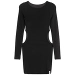 Cut Out Sides Long Sleeve Dress - Denny's