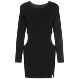 Cut Out Sides Long Sleeve Dress - Denny's