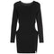 Cut Out Sides Long Sleeve Dress - Denny's