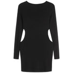 Cut Out Sides Long Sleeve Dress - Denny's