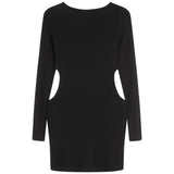 Cut Out Sides Long Sleeve Dress - Denny's