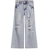 Destructed Wide Leg Jean
