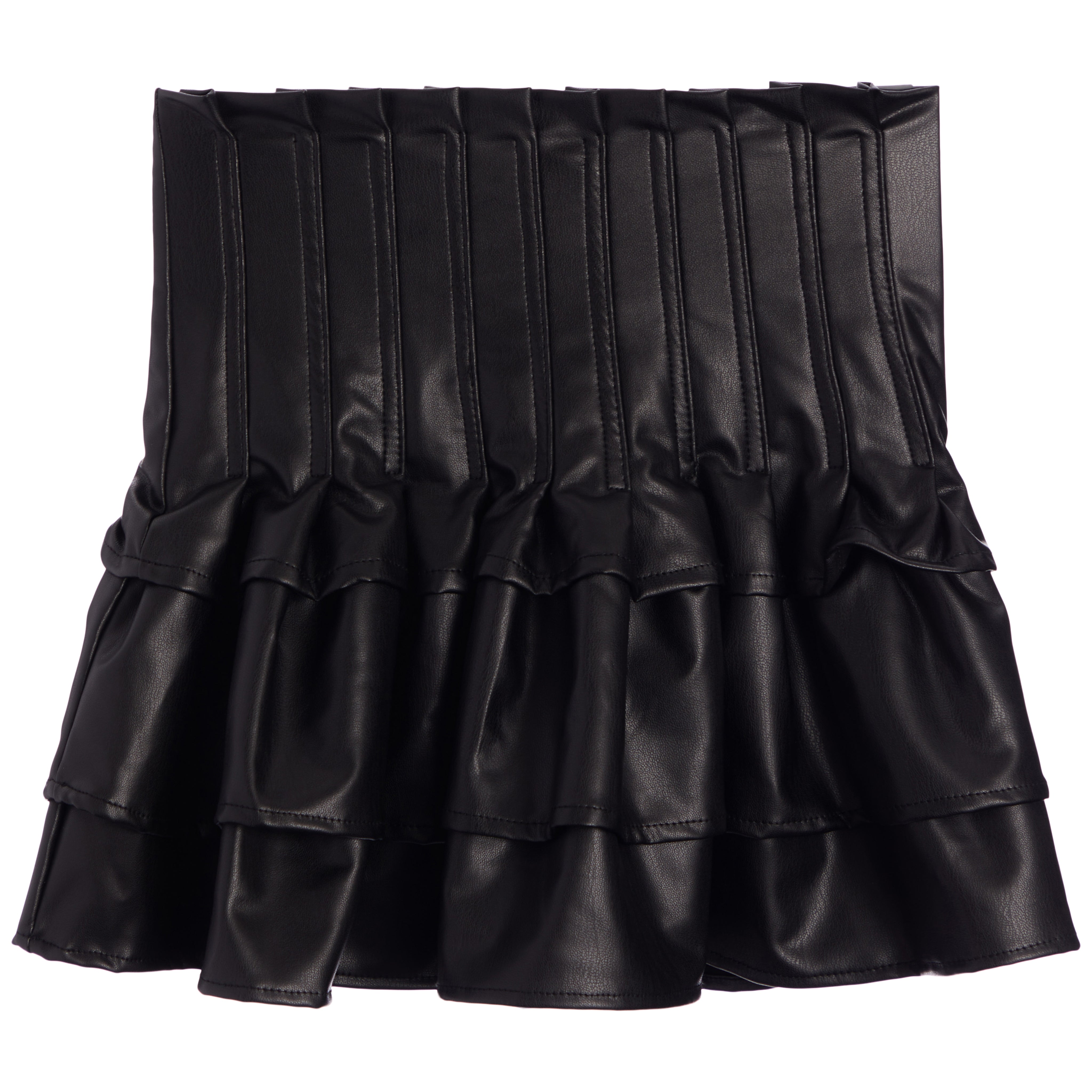 Faux Leather Ruffle Skirt - Denny's