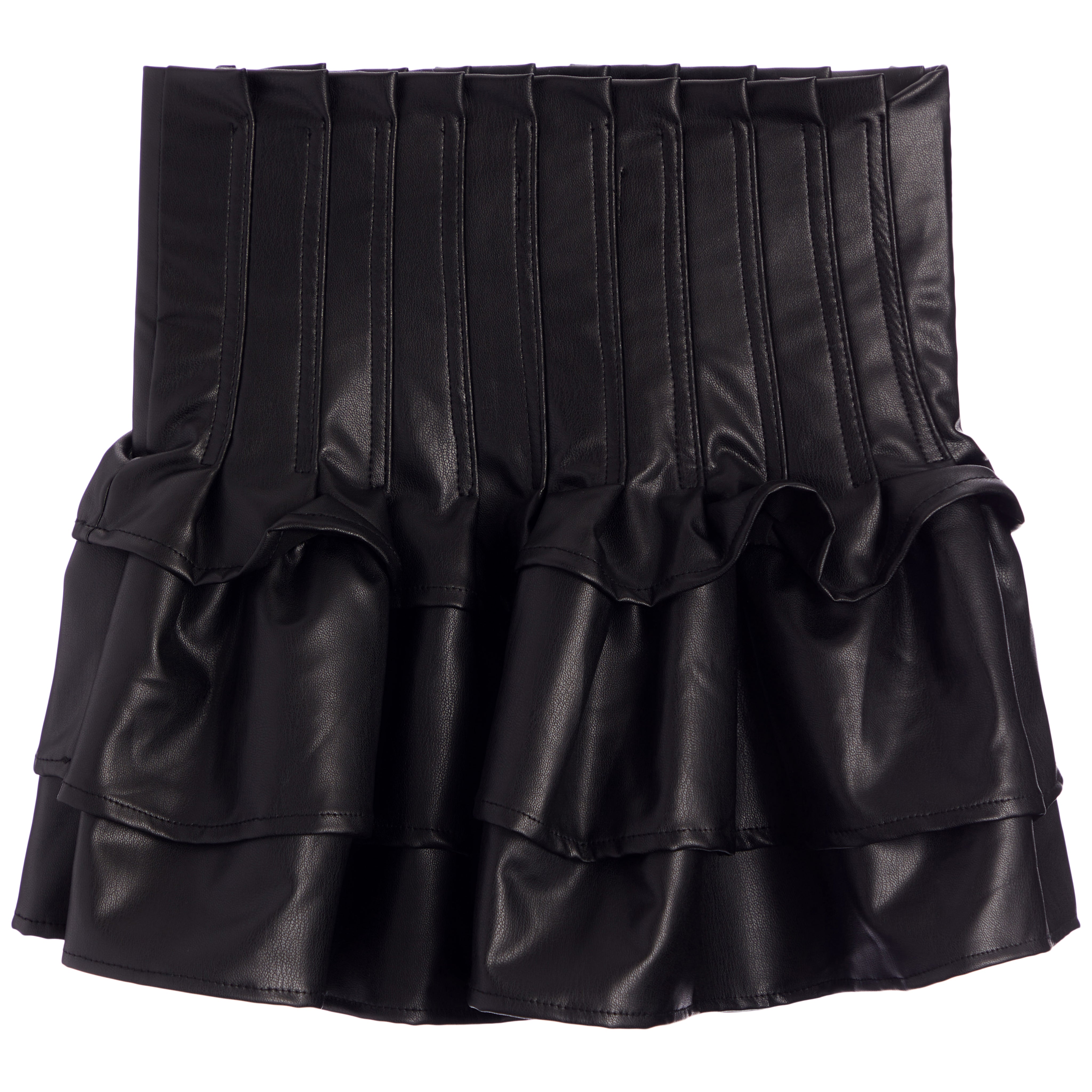 Faux Leather Ruffle Skirt - Denny's