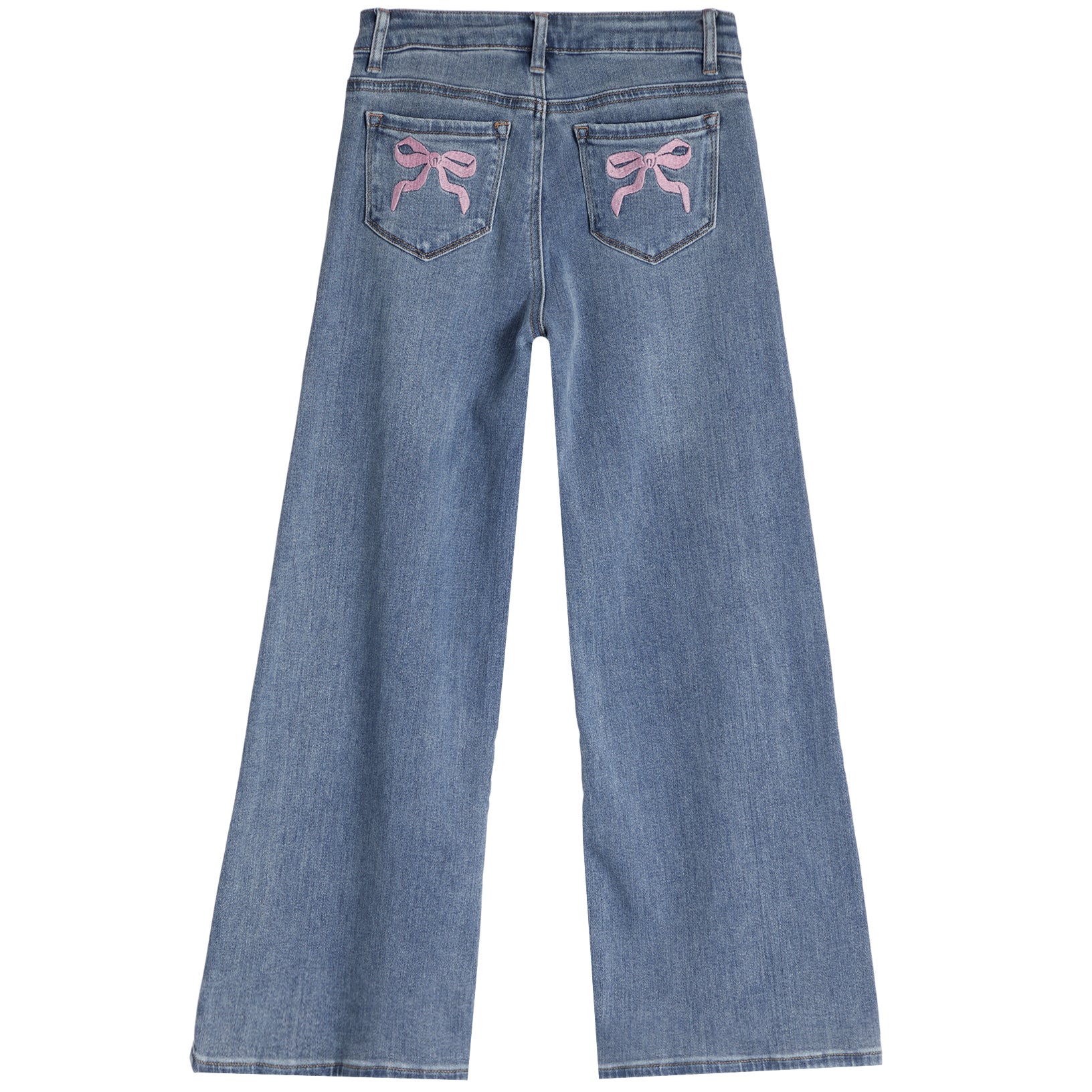Bow Embroidiery Wide Leg Jean - Denny's