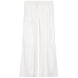 Drawstring Tiered Wide Leg
