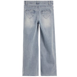Heart Patch Pocket Wide Leg Jean