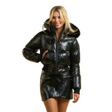 Hooded Shiny Puffer Jacket - Denny's