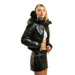 Hooded Shiny Puffer Jacket - Denny's