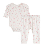 2pc Ribbed Bow Onesie Set