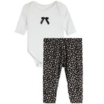 2pc Onesie & Pink Floral Pointelle Pant Set