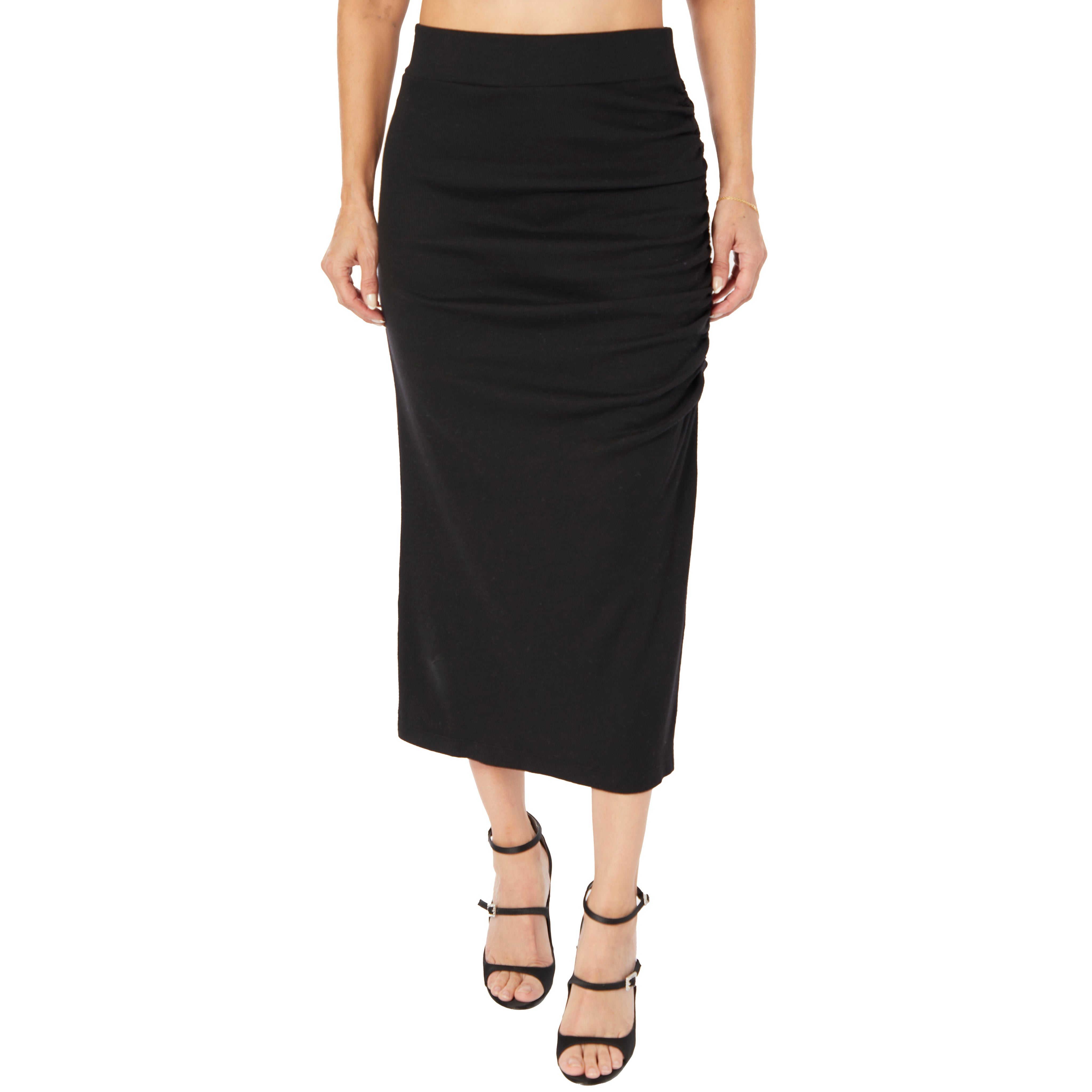 Reyna Ruched Midi Skirt - Denny's