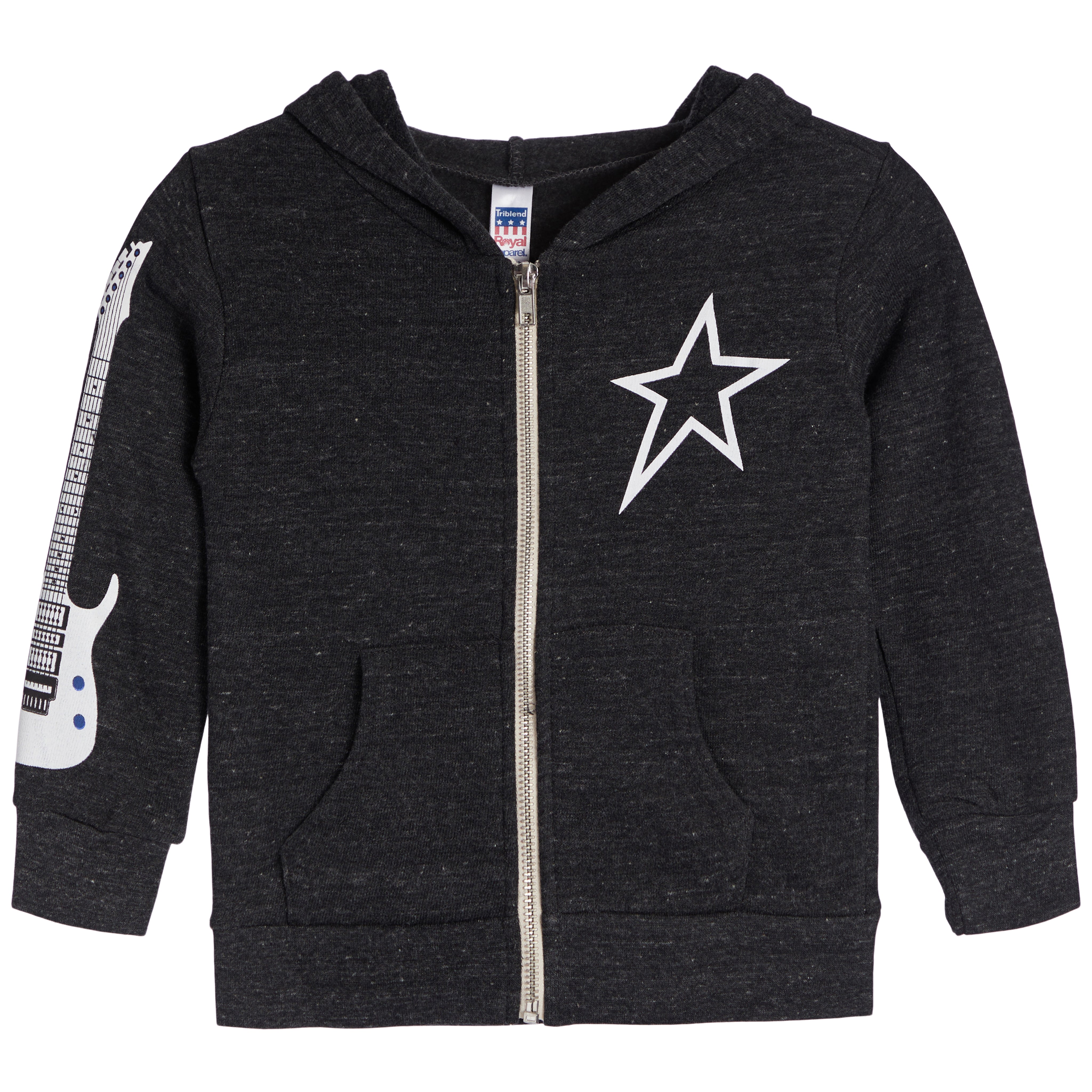 Rock n Roll Guitar Sleeve Zip Hoodie - Denny's