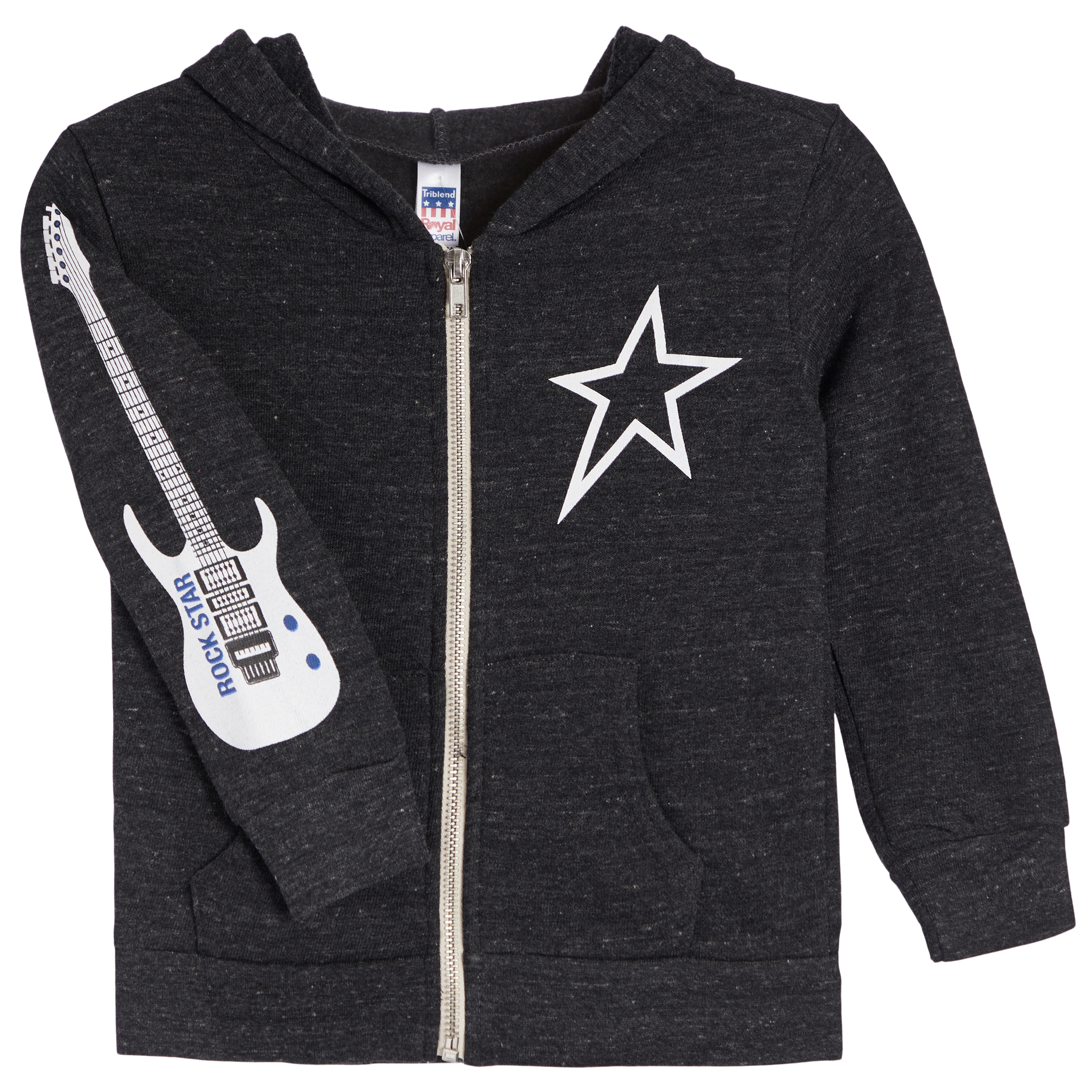 Rock n Roll Guitar Sleeve Zip Hoodie - Denny's