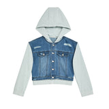 Denim Jacket With Grey Sleeves - Denny's