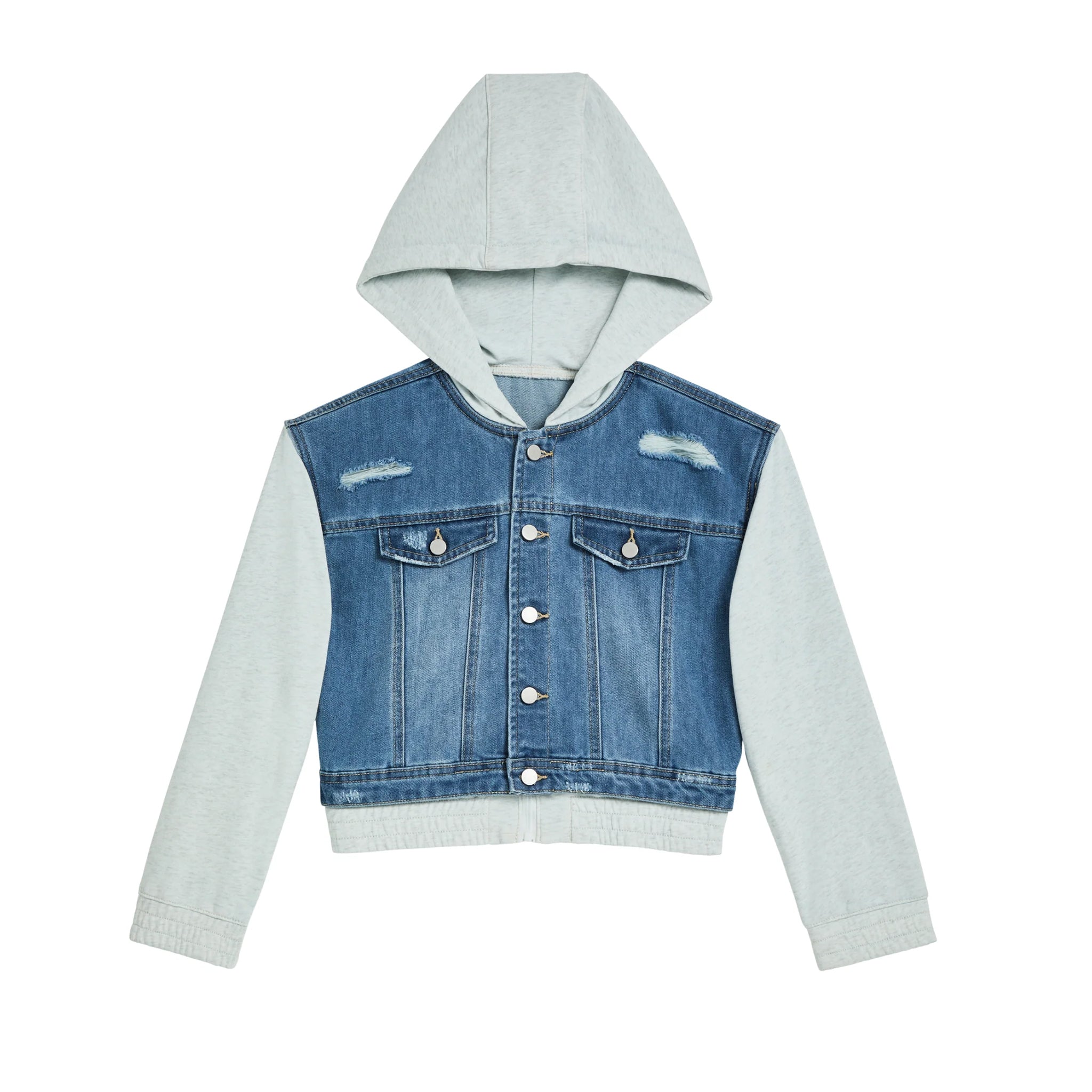 Denim Jacket With Grey Sleeves - Denny's
