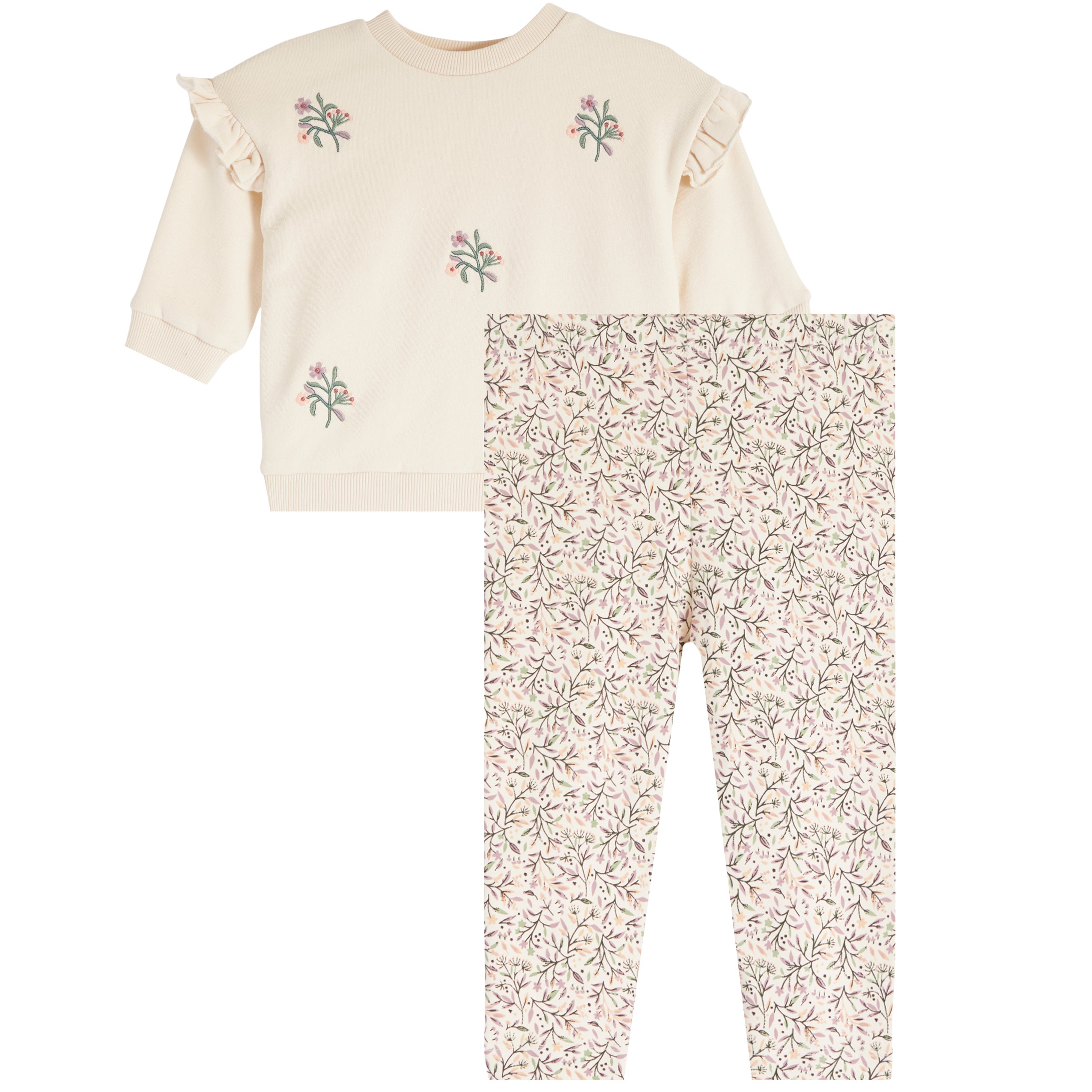 2pc Violet Floral Legging Set - Denny's