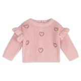 Flutter Sleeve Chunky Heart Sweater